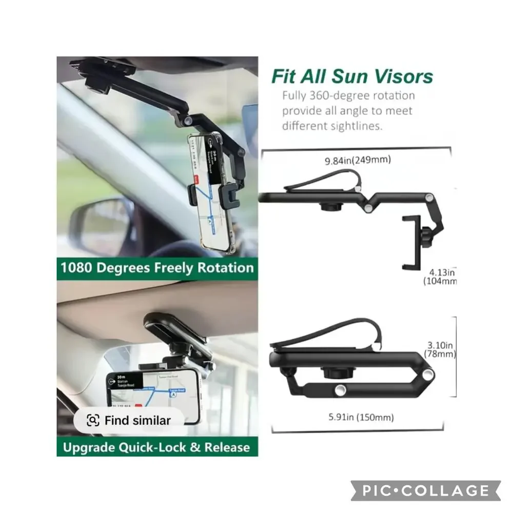 Multi-function Sun Visor Universal 360 Degree Rotating Phone Holder